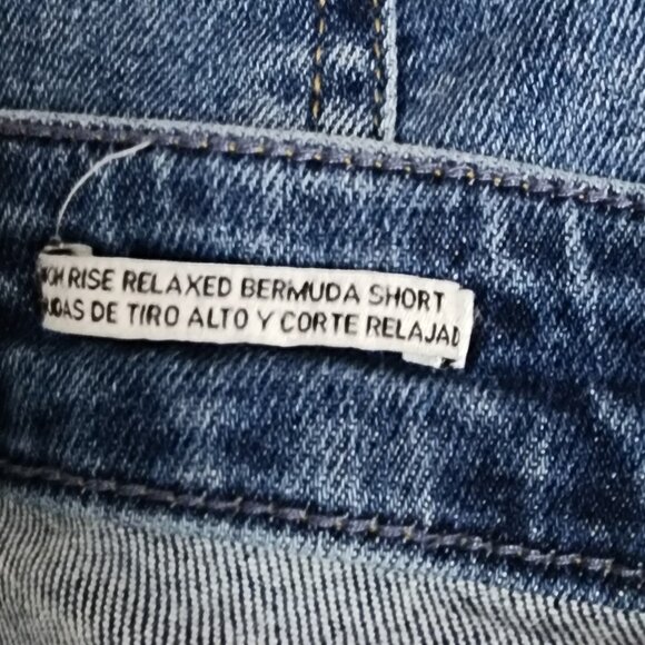 Ava & Viv Jean Shorts Womens Plus Size 22 Blue Denim High Rise Relaxed Bermuda - Picture 4 of 5